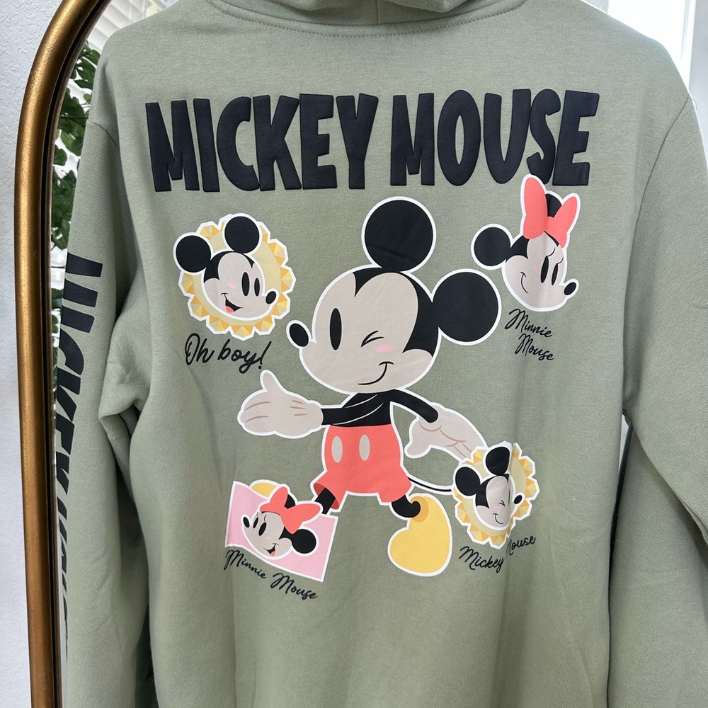 Disney Olive Hoodie with Mickey Mouse Design